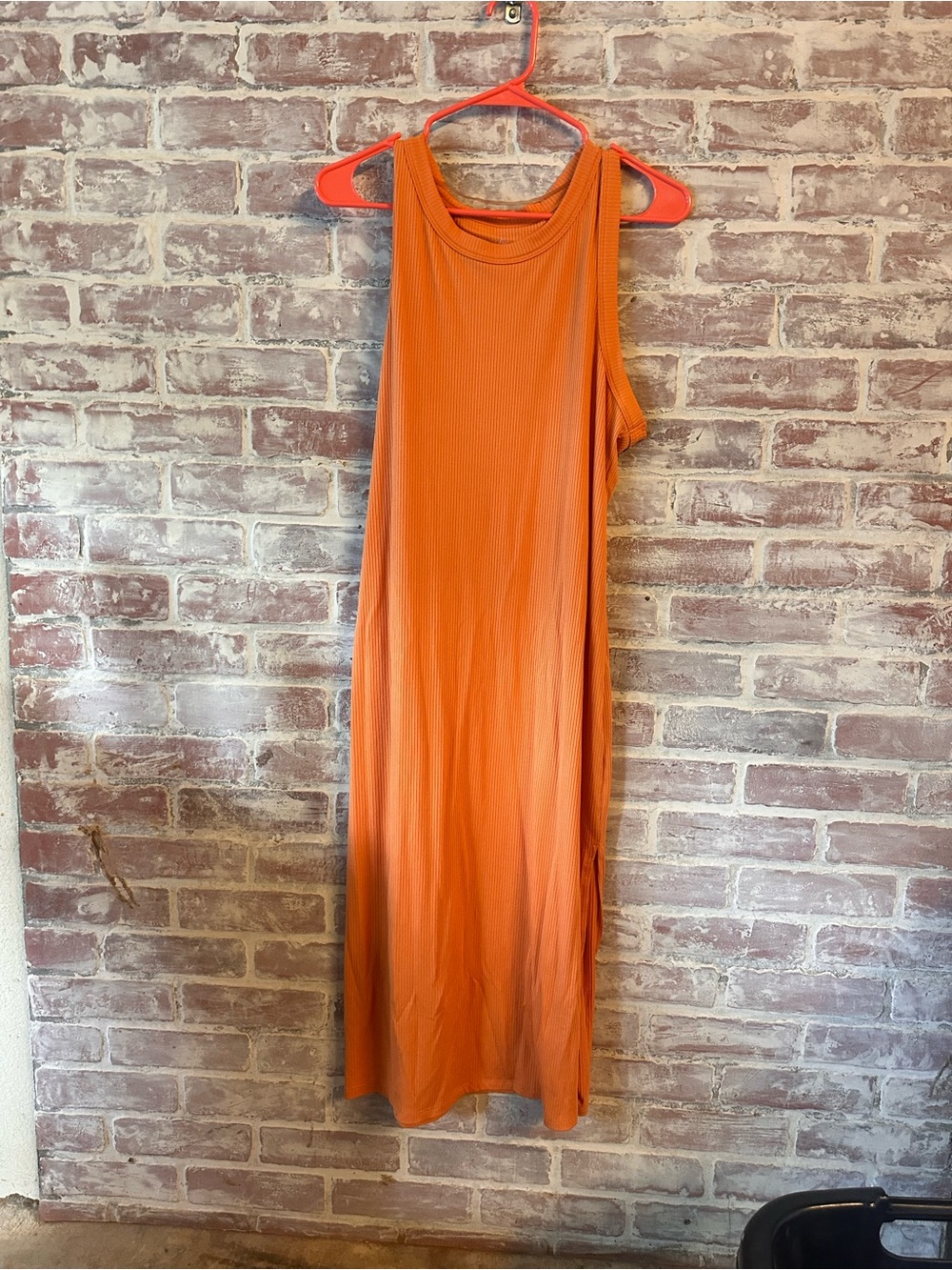 just be Orange Sleeveless Maxi Dress